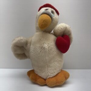 Vintage 1982 Wallace Berrie Turkey Plush Holding Heart Valentine Stuffed Animal